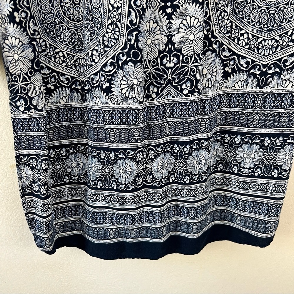 Anthropologie Fig & Flower Bohemian Rayon Balloon Sleeve Tunic Blouse L - Picture 9 of 13